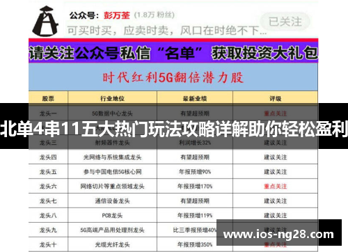 北单4串11五大热门玩法攻略详解助你轻松盈利